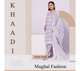 KHAADI 3 PC Unstitched Suit For Women