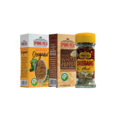 Pack of 3 - Spring Field Ground Oregano Ground White Pepper