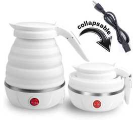 Food Grade Silicon Foldable Electric Kettle For Kitchen - White