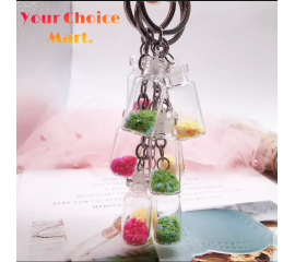 Antique 3 In 1 Bottle Keychain With Glitter For Boy's & Girl's - 1 Piece