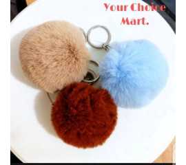 Pom Pom Fluffy Ball Keychain For Girl's And Boy's - 1 Piece