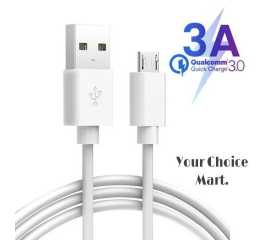Pure Cobber Wire Fast Charging Android Data Cable - White