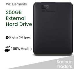 WD 250GB Western Digital USB 3.0 Speed External Hard Drive - Black