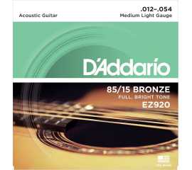 Daddario Ez920 American Bronze Acoustic Guitar String Set .012-.054