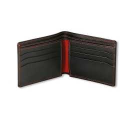 Folder A Four Cow Leather Wallet For Men - Black