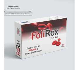 Foli Rox Folic Acid Supplements For Health - 30 Tablets