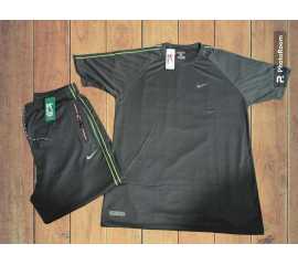 T-Shirt & Short Dry Fit Polyester set for Men Size Large - Grey