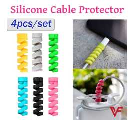 Pack of 4 PCS Spiral Silicone Cable Protectors