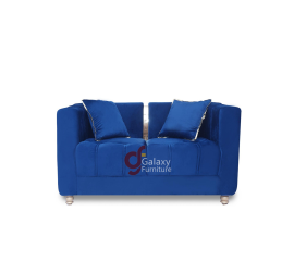 2 Seater Turkish Design Imported Blue Velvet Modern Design Sofa Set