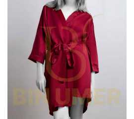 Bin Umer Western Bridal Nightwear Short Gown - Maroon
