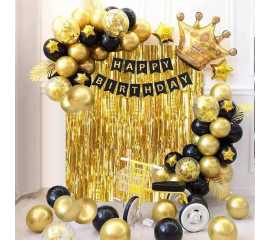 Yellow & Black Charming Birthday Party Decoration Balloons Set