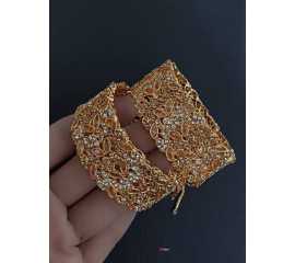 Beautiful Golden Silver Party & Wedding Wear Bangles Pair For Women