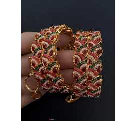 Beautifully design Women Openable Bangles Pair - Maroon