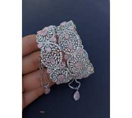 1 Pair Beautiful Design Silver Openable Kangan Bangles for Wedding & Party - 05