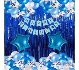 Blue Birthday Decoration Balloons Set
