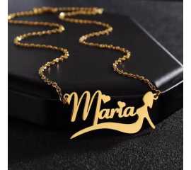 Beautiful Golden Customized Name Pendant Necklace - FNP-010