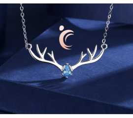 Moose Design Pendant Necklace for Women - FPE-276