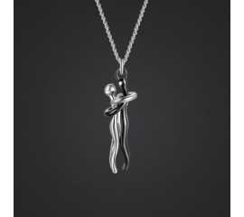 Black Hug Me Couple Pendant For Men & Women (FCP-009-GS)