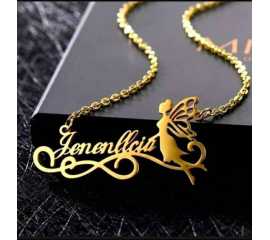 Angel Golden Customized Name Pendant Necklace  (FNP-001)