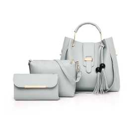 VINTAGE 3 IN 1 PIECE GREY HANDBAG