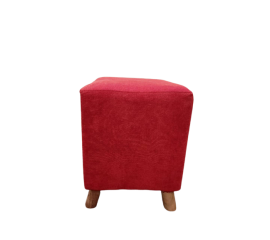 Solace Wooden Square Ottoman (Red)