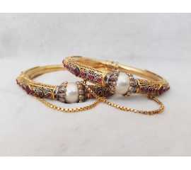 Gold Plated Ruby Kara's Pair