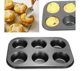 Carbon Steel 6 Cupcake Baking Tray Cupcake Pan Nonstick Baking Pan