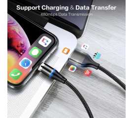 Original QC 3.0 Magnetic Fast Type C Charging Cable - Black