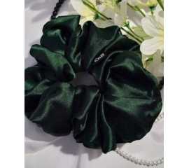 Silk Hair Scrunchies for girls Head bands Hair ties - Algae Green