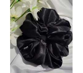 Silk Hair Scrunchies for girls Head bands Hair ties - Black