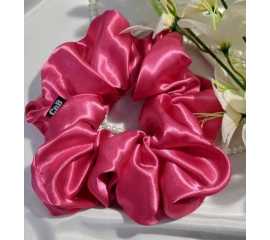Silk Hair Scrunchies for girls Head bands Hair ties - Hot Pink