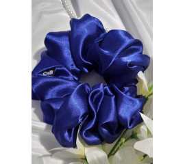 Silk Hair Scrunchies for girls Head bands Hair ties - Royal Blue