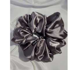 Silk Hair Scrunchies for girls Head bands Hair ties - Silver