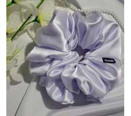 Silk Hair Scrunchies for girls Head bands Hair ties - White
