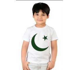 14 August White Chand Sitara T-Shirt For Kids