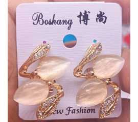 Luxury White Crystal Korean Earrings for Women - 1 Pair