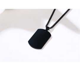 Trendy Stainless Steel Black And Silver Box Necklace For Men And Boys