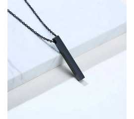 Fashionable Black Vertical Bar Locket For Men