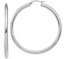 Stylish Silver Stainless Steel Hoop Earrings For Women And Girls