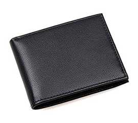 Faux Leather Wallet For Men - Black