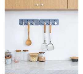6 Hooks Foldable Wall Hanger For Kitchen