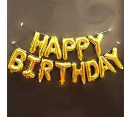 Happy Birthday Foil Balloons Set - Yelllow