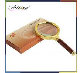 Red Brown Handle Magnifying Glass 10X