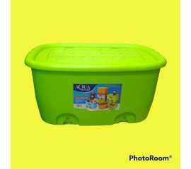 Large Plastic Storage Box Container Bin With Lid And Wheels For Kids Toys