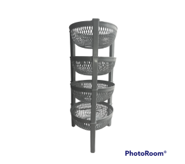 Vegetable Rack 4 Layer Storage Plastic Rack For Multi Purpose