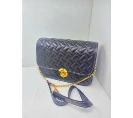 Square Crocodile Effect Leather Saddle Shoulder Bag For Girls