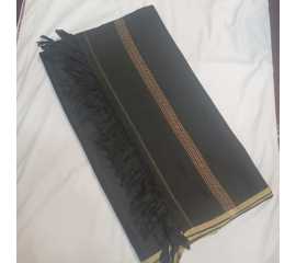 Men's Wool Bannu Shawl (01) - Black