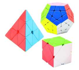 Pack of 3 Speed Rubik's Cube Sticker less Puzzle Toy