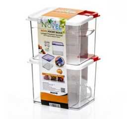 Novel Air-Tight Plastic Pocket Jar 150g Capacity - Pack of 2