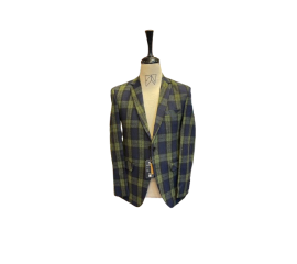 Azlan Shahzad Stitching Green & Black Woolen Casual Coat For Men